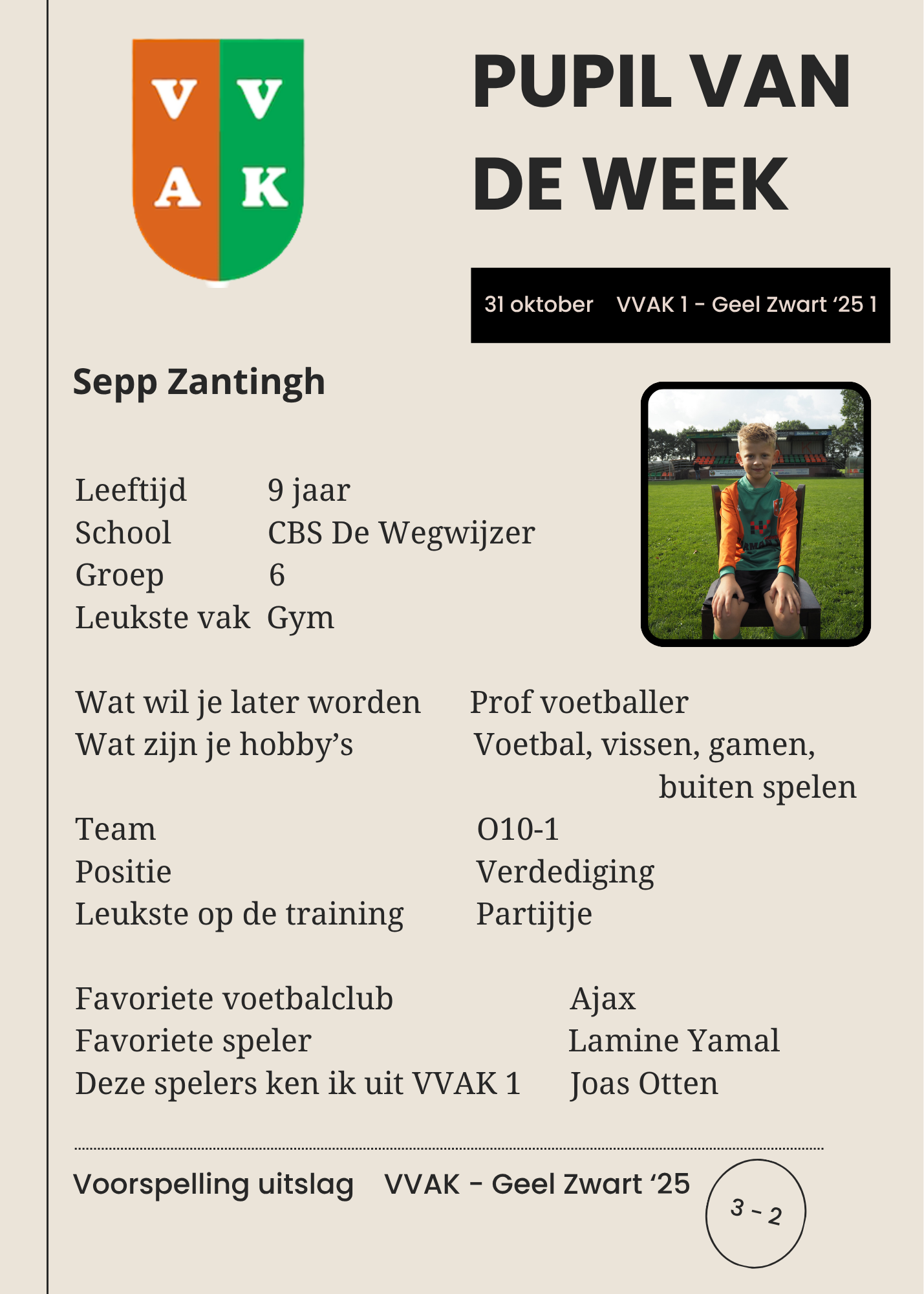 Pupil van de week - 31 oktober