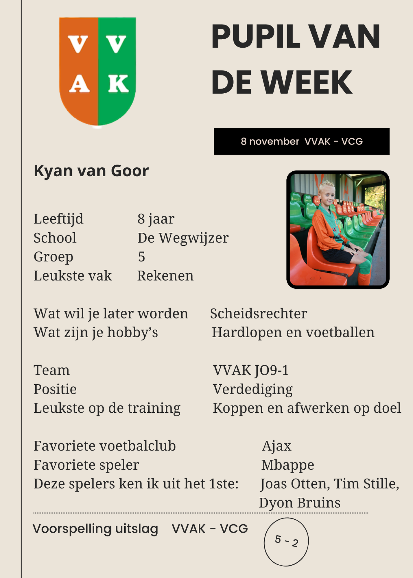 Pupil van de week | Kyan van Goor