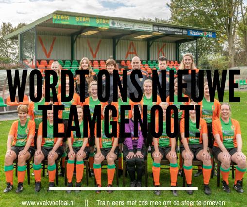 Vrouwen 1 op zoek naar teamleden